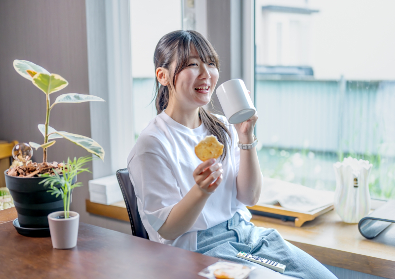 リフレッシュをする高校生