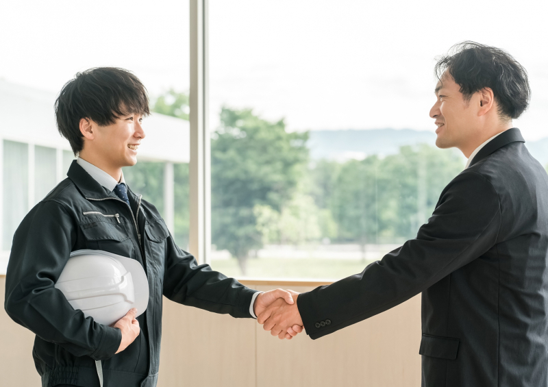 土木形の仕事をしている高卒者